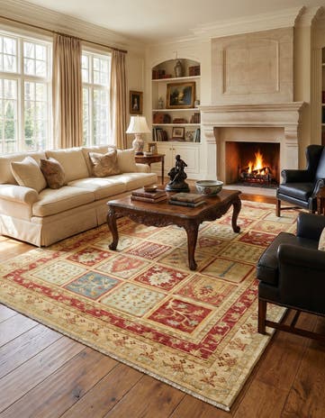6' 8 x 10' Hand Knotted Peshawar Ziegler Rug
