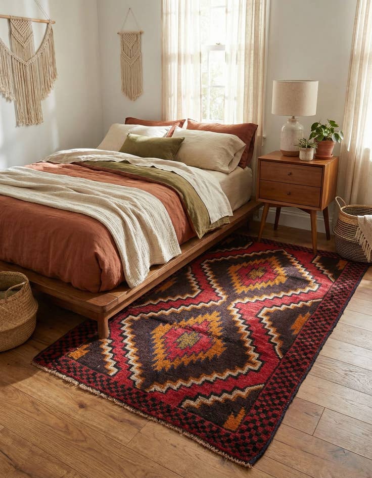 Detail image of 2' 10 x 4' 7  Hand Knotted Balouch Persian Wool Rug