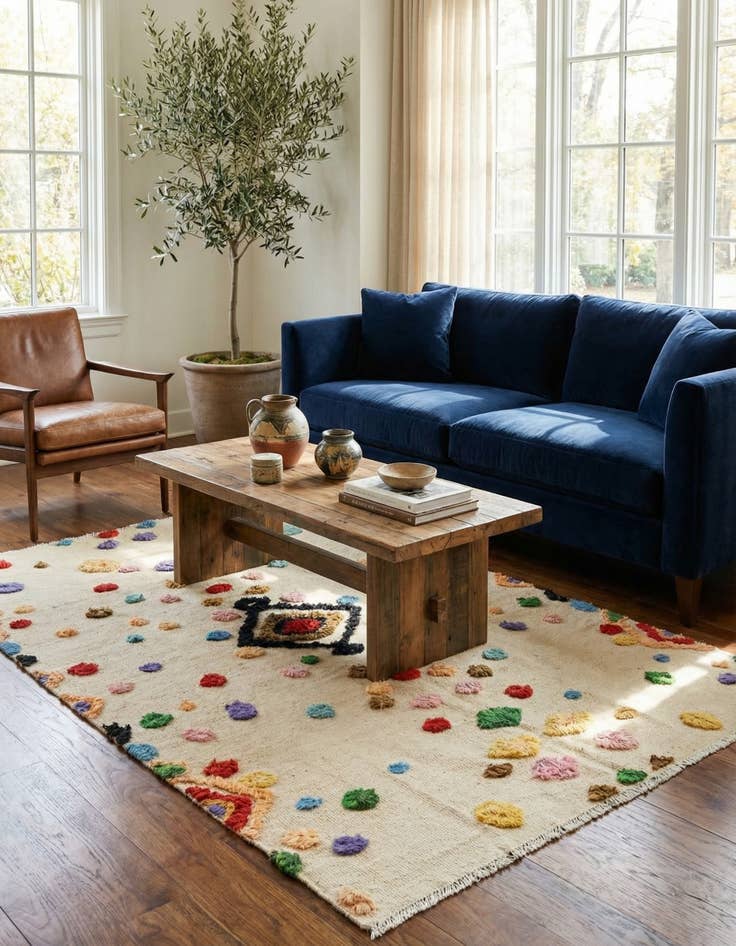 Detail image of 5' 6 x 8'  Hand Knotted Darya Wool Rug