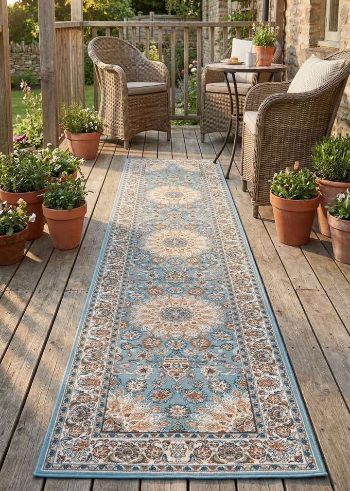 2' 7 x 12' Easy-Clean Traditional Indoor / Outdoor Runner Rug