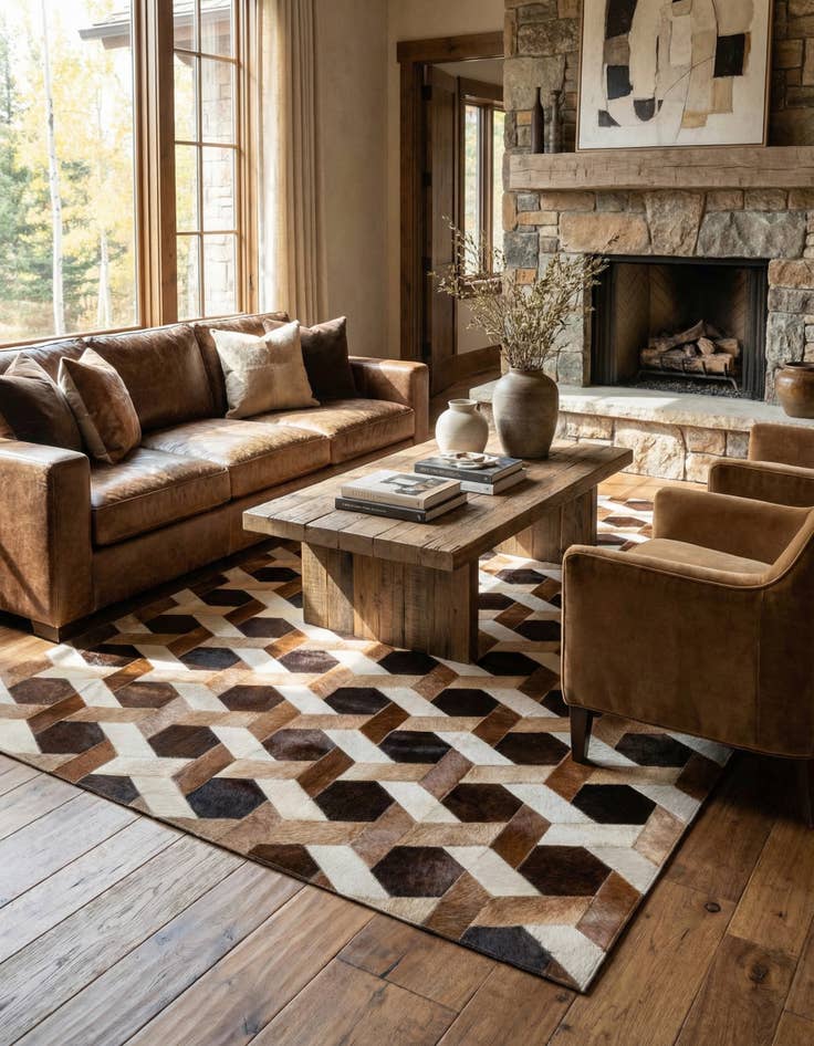 Detail image of 5' 2 x 7' 11 Cowhide - Patchwork Rug