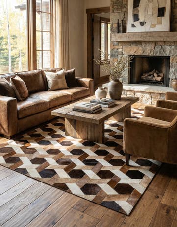5' 2 x 7' 11 Cowhide - Patchwork Rug