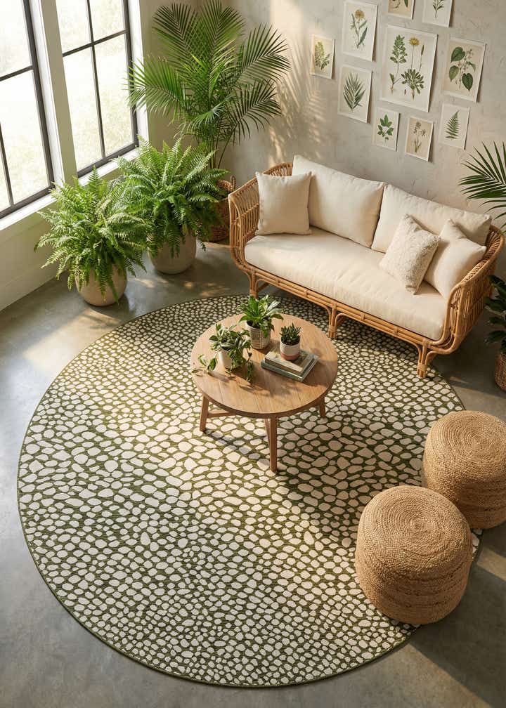 10' 8 x 10' 8 Easy-Clean Jill Zarin Cape Town Indoor / Outdoor Round Rug
