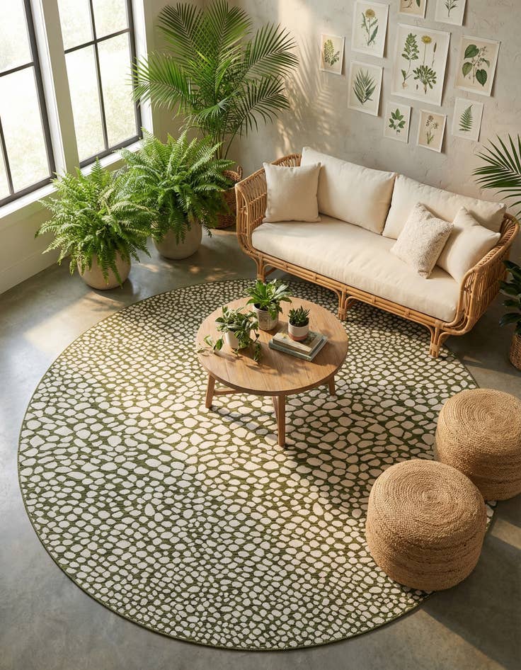 Detail image of 10' 8 x 10' 8 Easy-Clean Jill Zarin Cape Town Indoor / Outdoor Round Rug