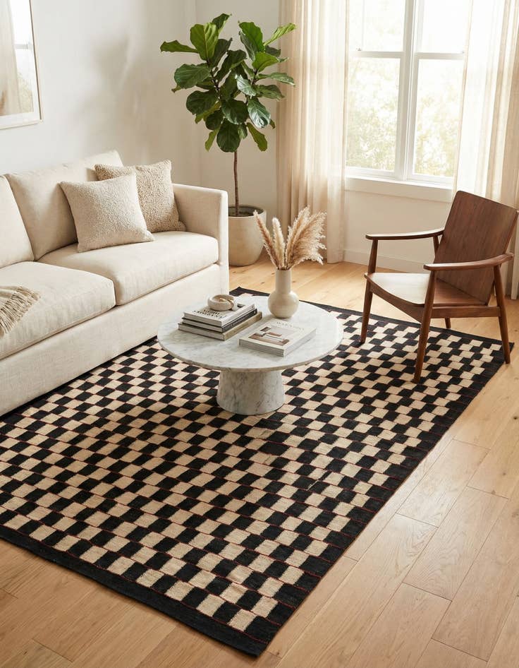 Detail image of 5' 8 x 7' 6  Hand Woven Kilim Modern Wool Rug