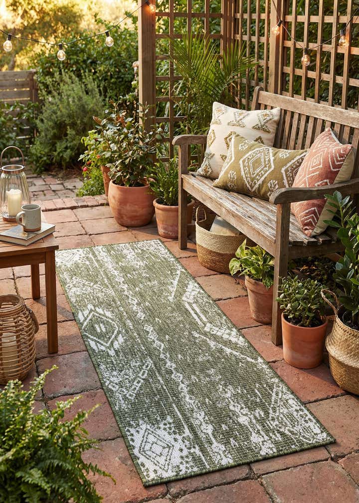 2' x 5' 3 Easy-Clean Bohemian Indoor / Outdoor Runner Rug