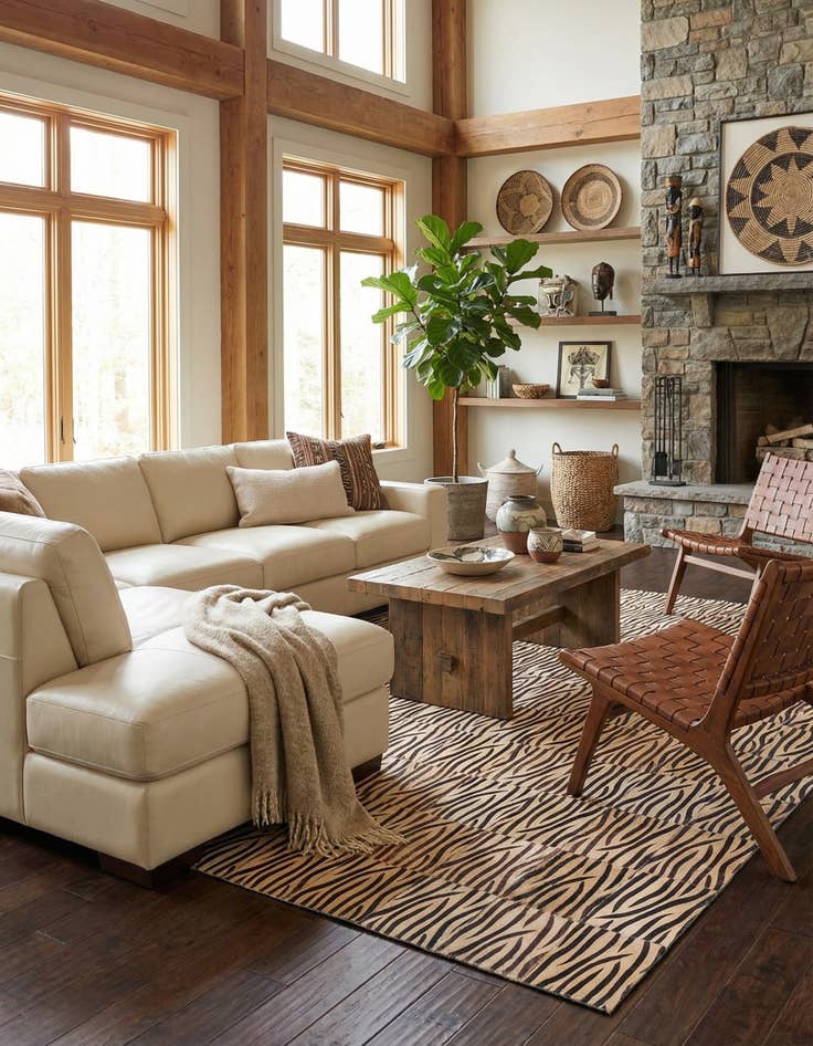 Detail image of  5' 6 x 7' 9 Cowhide Rug