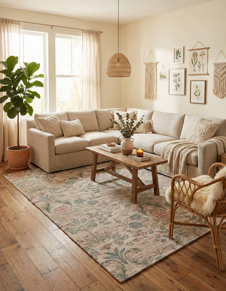 Detail image of 7' 10 x 10'  Hand Woven Chenille Jute Rug