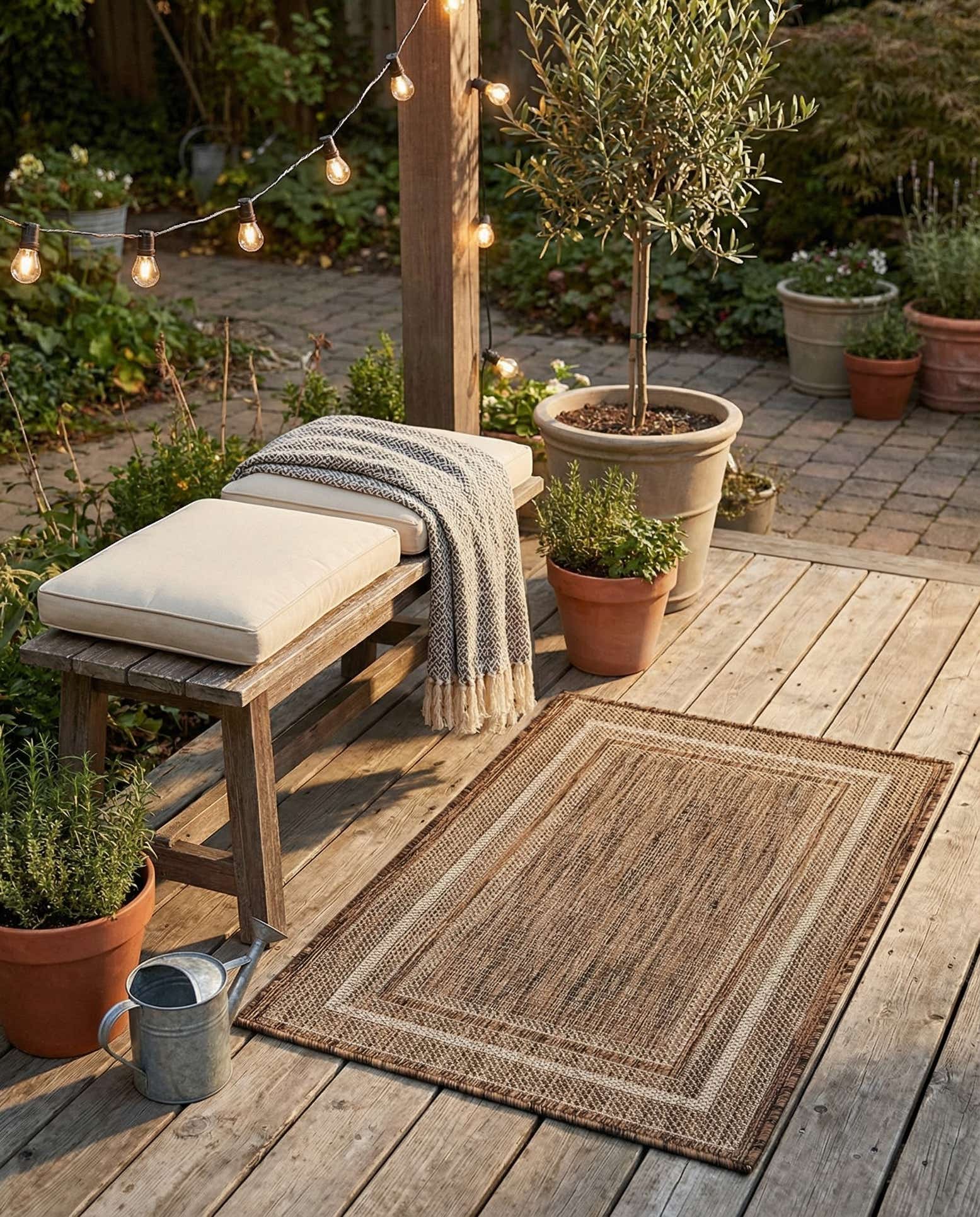 2' x 3' 1 Easy-Clean Border Indoor / Outdoor Rug