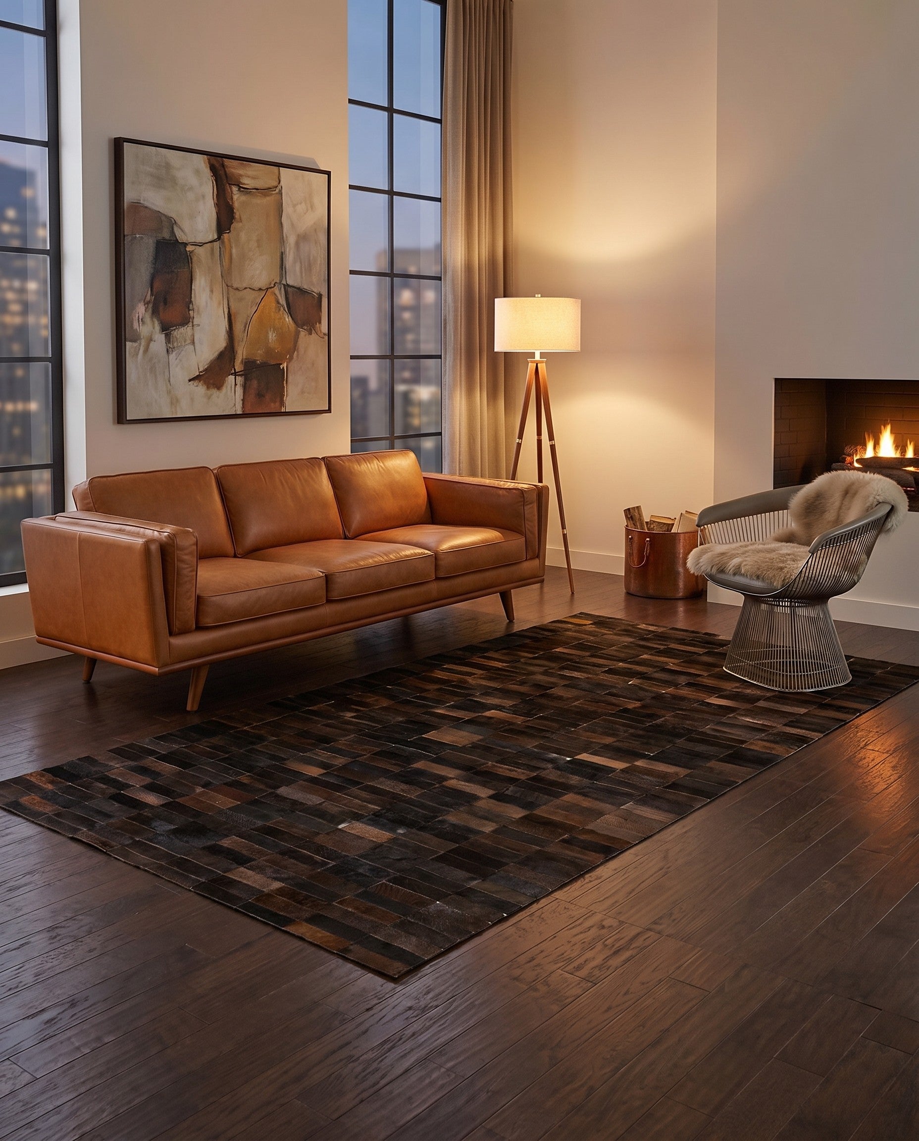 4' 11 x 8' Cowhide - Patchwork Rug