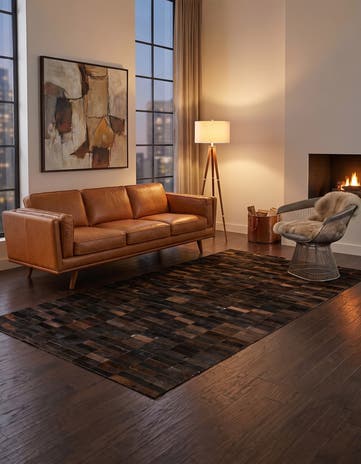 4' 11 x 8' Cowhide - Patchwork Rug