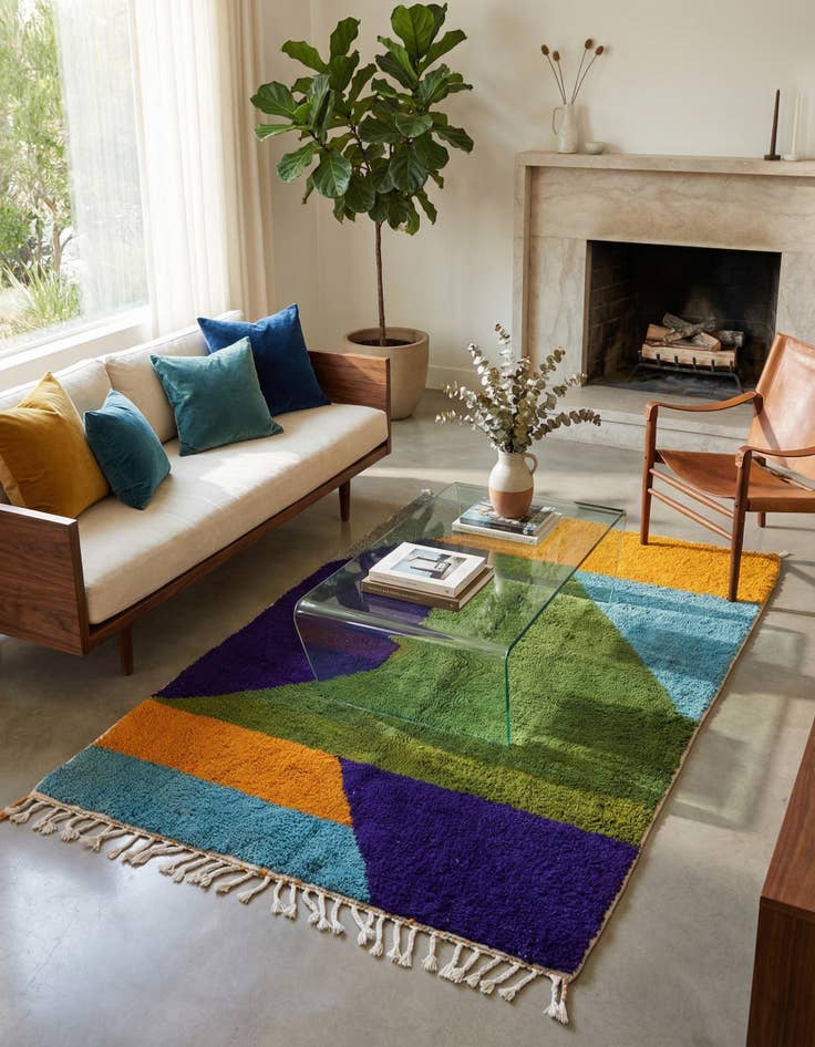 Detail image of 5' 4 x 7' 10  Hand Knotted Moroccan Wool Rug