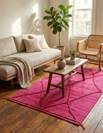 4' 1 x 6' Hand Knotted Moroccan Wool Rug