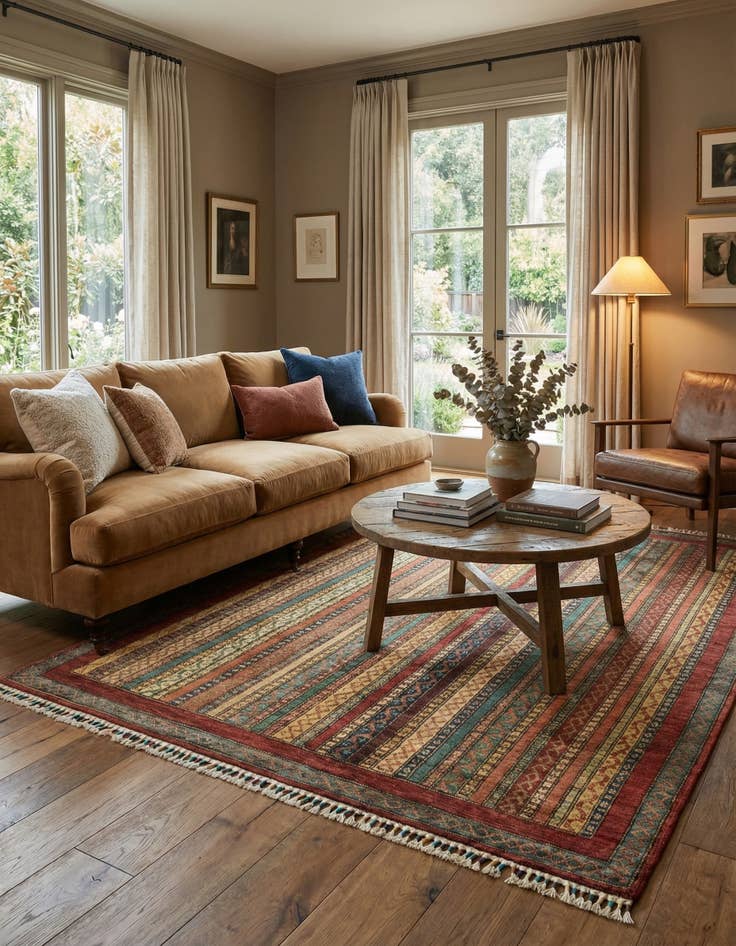 Detail image of 5' x 6' 4 Hand Knotted Ariana Ziegler Rug