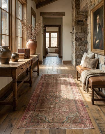 3' 10 x 8' 2 Hand Knotted Ultra Vintage Persian Wool Runner Rug