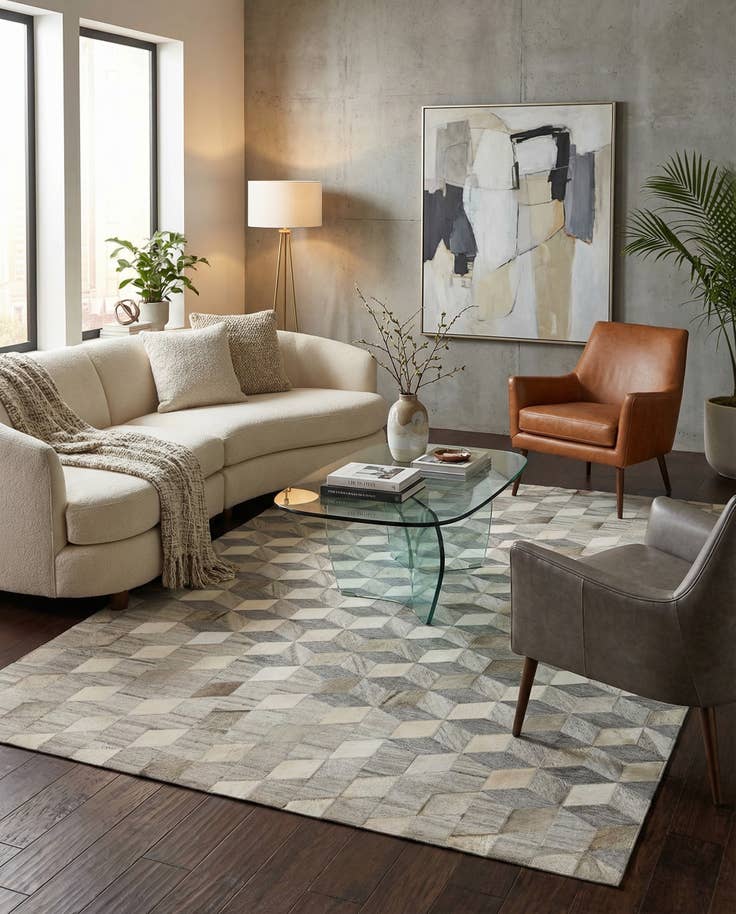 Detail image of 5' x 8' 1 Cowhide - Patchwork Rug