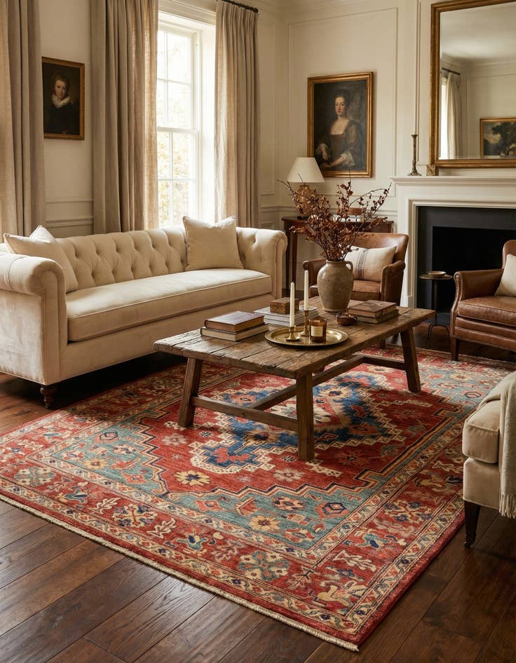 Detail image of  5' 3 x 6' 8  Hand Knotted Ariana Ziegler Rug