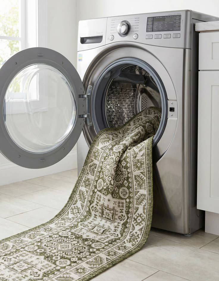 Detail image of 2' x 6'  Washable Aztec Indoor / Outdoor Runner Rug