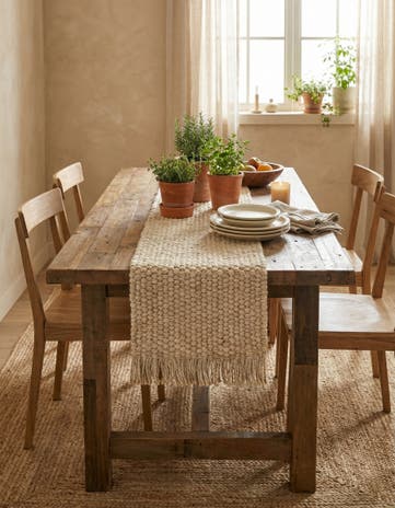 Ivory Hand Woven Chunky Jute Table Runner Rug