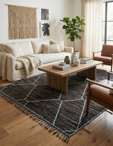 8' x 10' 2 Hand Knotted Moroccan Wool Rug