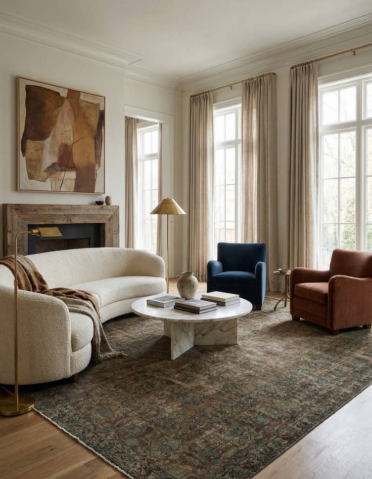 Detail image of 9' 7 x 12' 2  Hand Knotted Ultra Vintage Persian Wool Rug