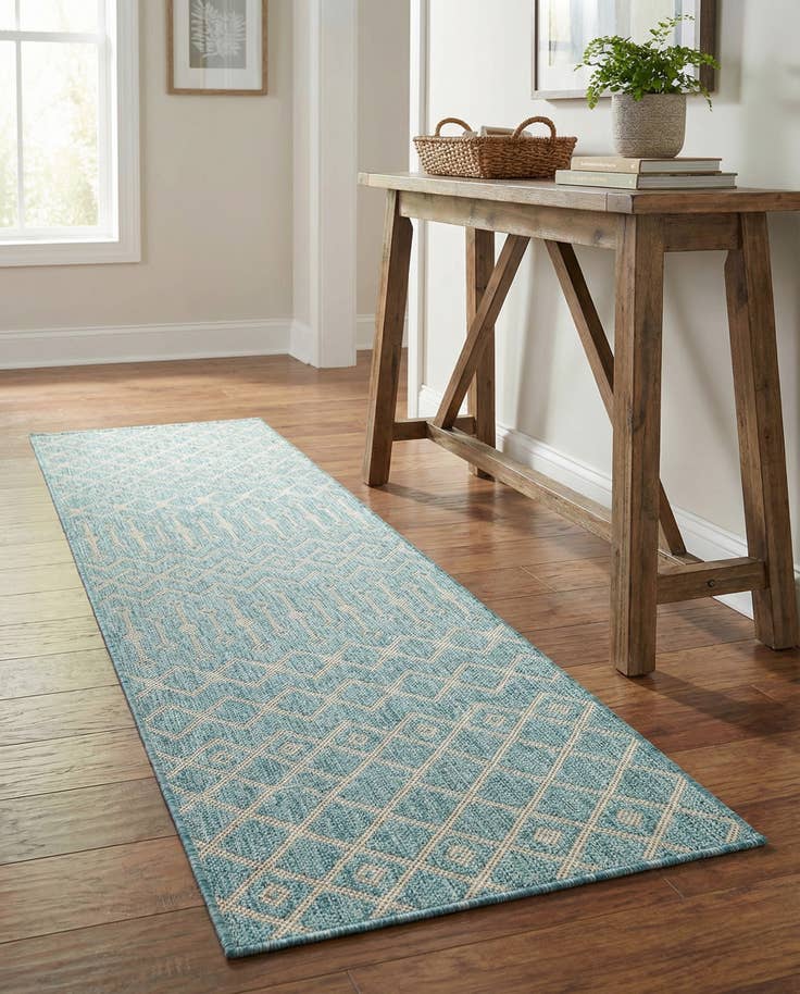 Detail image of 2' x 8' Easy-Clean Trellis Indoor / Outdoor Runner Rug