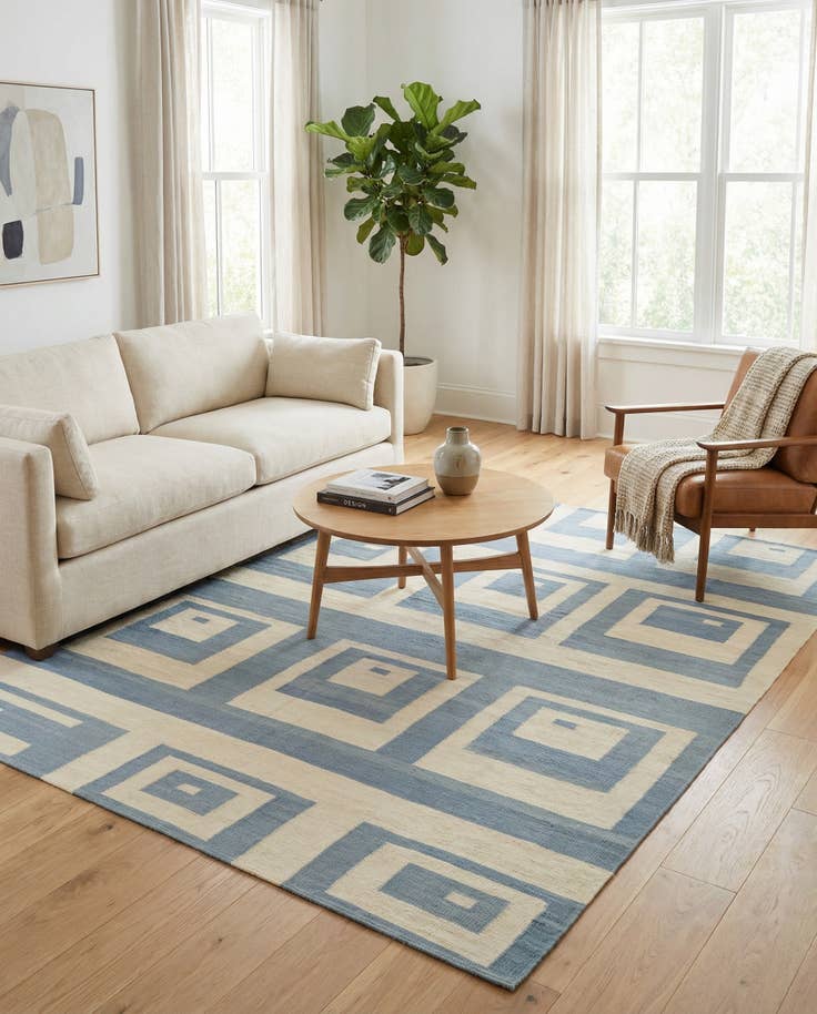 Detail image of 5' x 6' 6 Hand Woven Kilim Modern Wool Rug