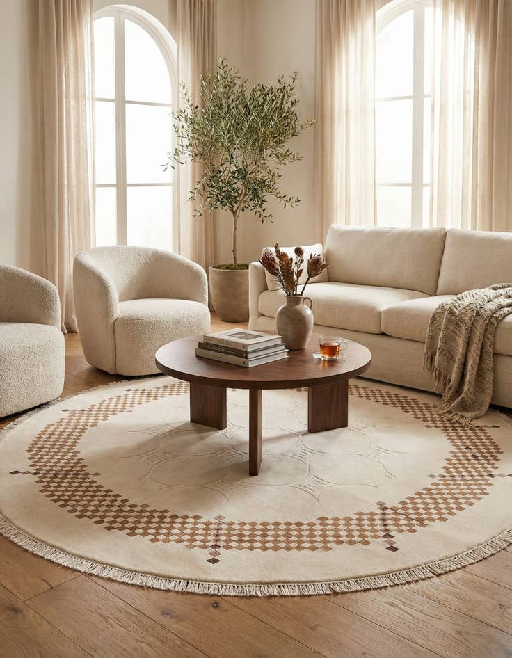 Detail image of 6' 4 x 6' 4  Hand Knotted Darya Wool Round Rug