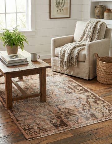 3' 7 x 5' 8 Hand Knotted Ultra Vintage Persian Wool Rug