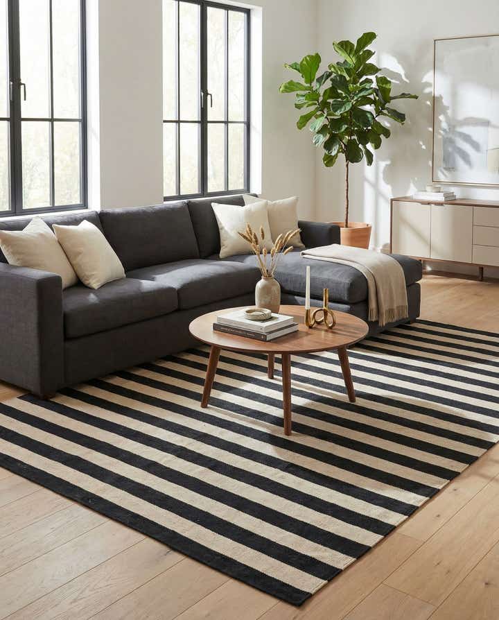 6' 8 x 9' 9 Hand Woven Kilim Modern Wool Rug