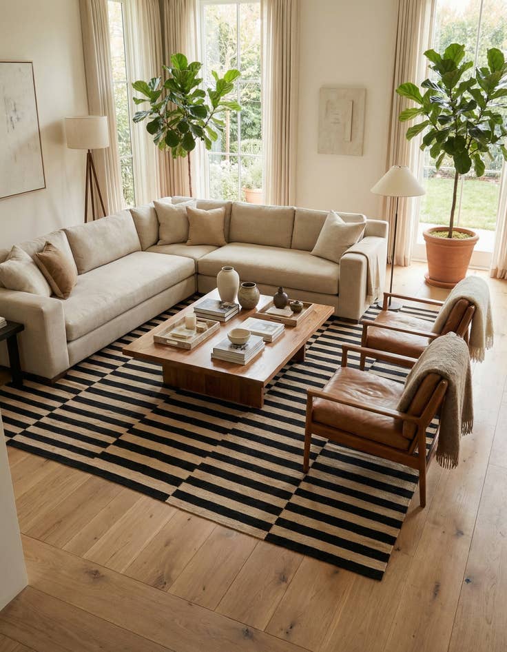 Detail image of 6' 9 x 9' 9  Hand Woven Kilim Modern Wool Rug