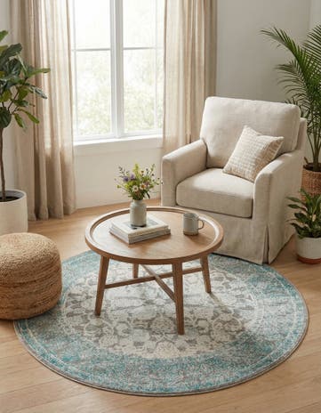 4' x 4' Modern Classical Round Rug