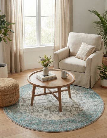 4' x 4' Modern Classical Round Rug