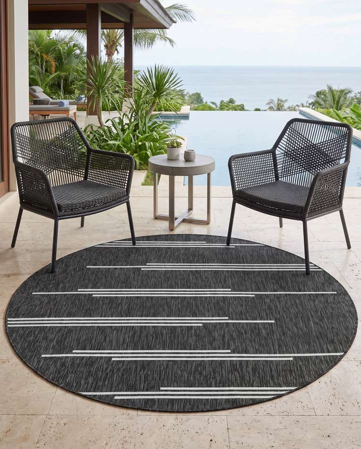 6' x 6' Easy-Clean Modern Indoor / Outdoor Round Rug