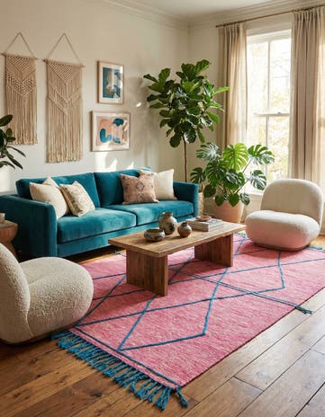 6' 9 x 9' 5 Hand Knotted Moroccan Wool Rug