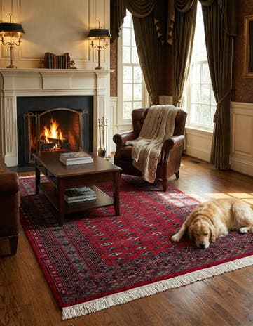 4' 3 x 6' 2 Hand Knotted Bokhara Oriental Wool Rug