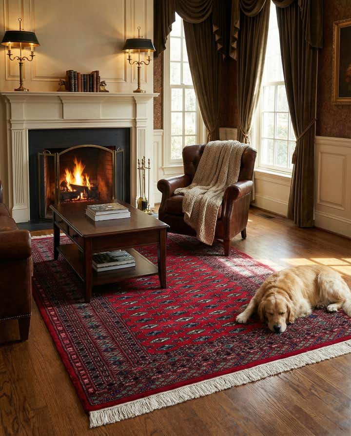 4' 3 x 6' 2 Hand Knotted Bokhara Oriental Wool Rug