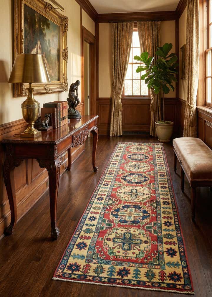 2' 7 x 9' 9 Hand Knotted Kazak Runner Rug