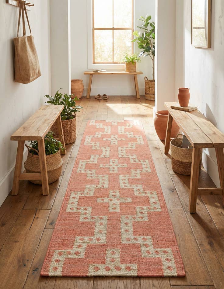 Detail image of  2' x 8'  Hand Woven Kilim Wool Runner Rug