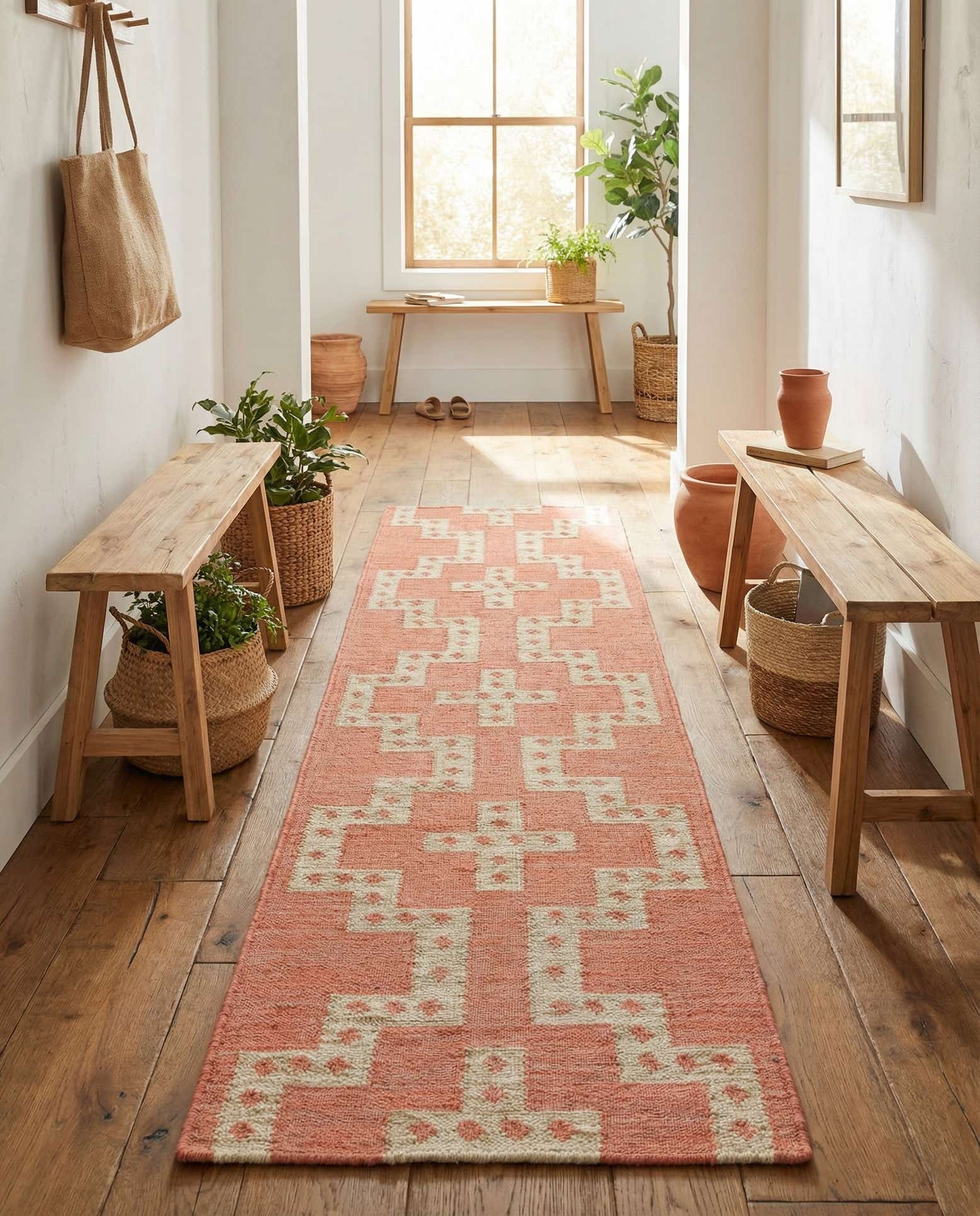 2' x 8' Hand Woven Kilim Wool Runner Rug