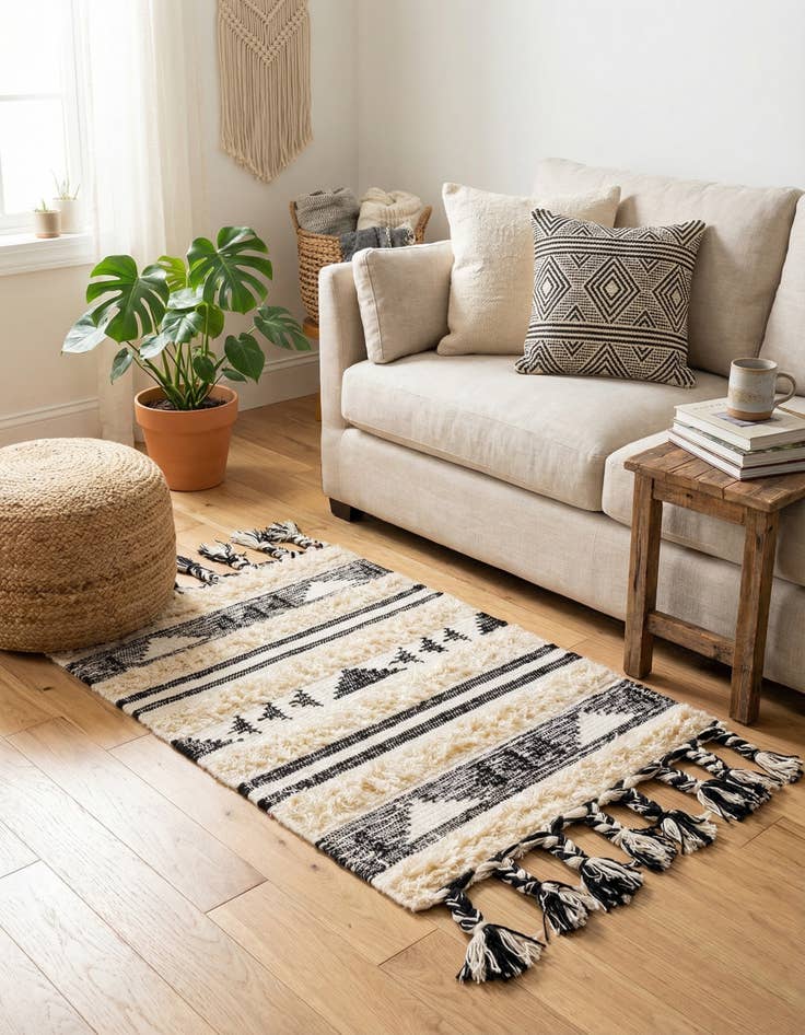 Detail image of 2' x 3' 1  Hand Woven Arizona Wool Rug