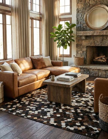 5' x 8' Cowhide Leather Rug