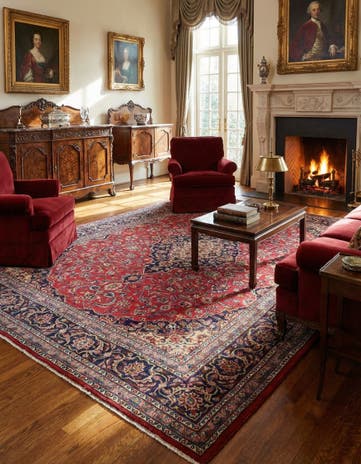 9' 9 x 12' 8 Hand Knotted Mashad Persian Wool Rug
