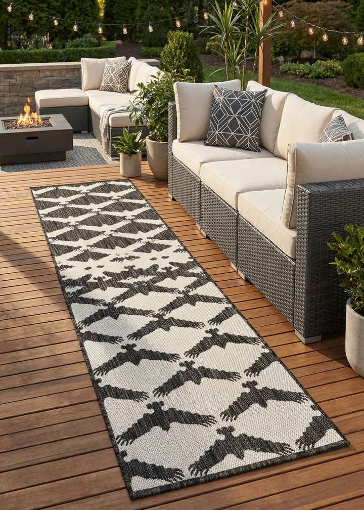 2' x 8' Easy-Clean Modern Indoor / Outdoor Runner Rug