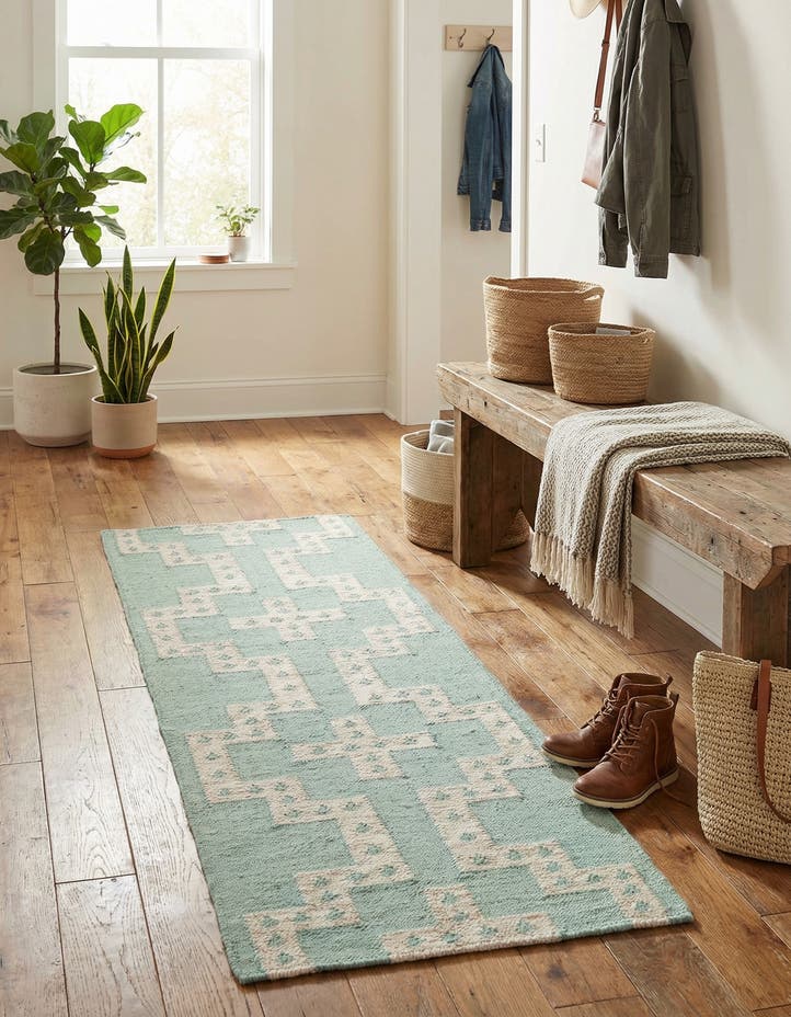 2' x 6' 1 Hand Woven Kilim Wool Runner Rug