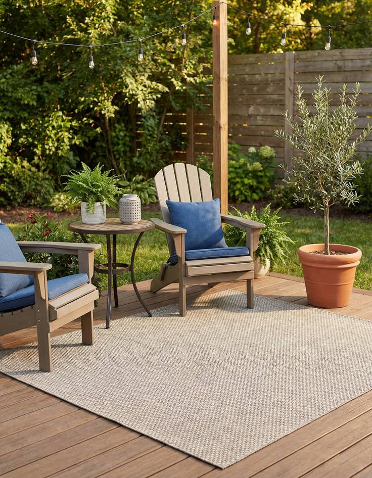 Detail image of 6' 1 x 6' 1 Easy-Clean Solid Indoor / Outdoor Square Rug