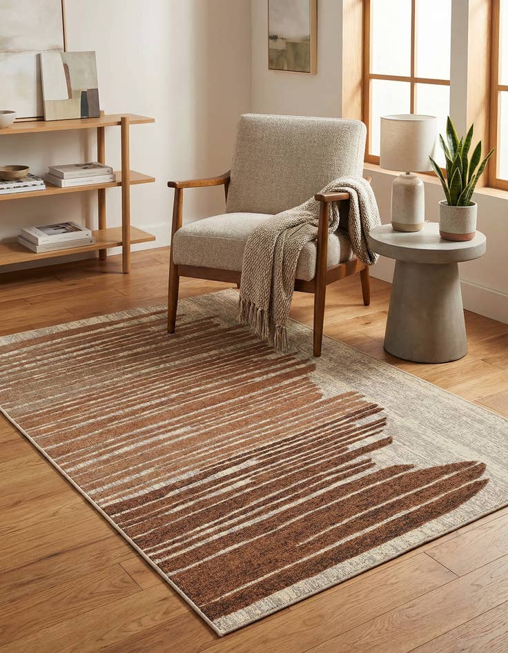 Detail image of  4' x 6'  Washable Modern Indoor / Outdoor Rug