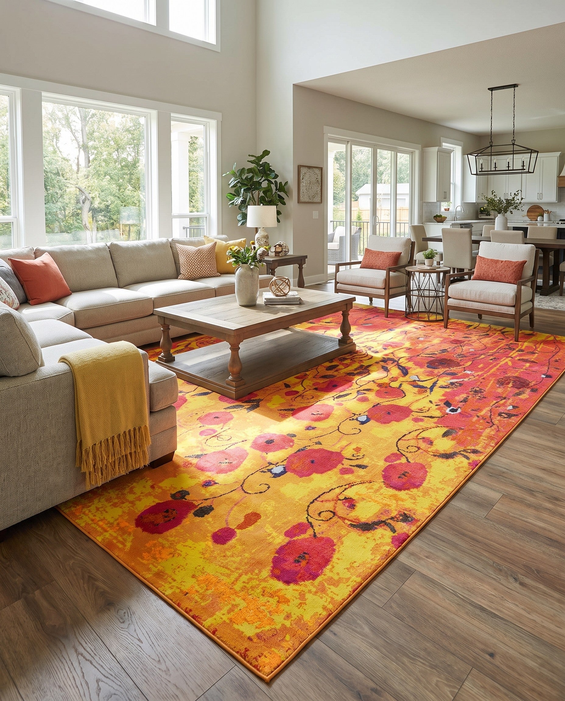 Yellow Washable Hyacinth Rug
