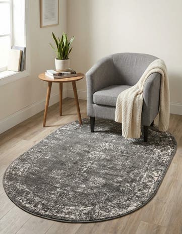 Dark Gray Monte Carlo Oval Rug