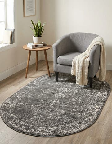 Dark Gray Monte Carlo Oval Rug